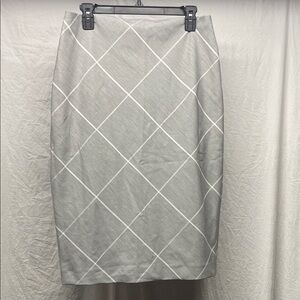 Express Light Gray Checkered Pencil Skirt